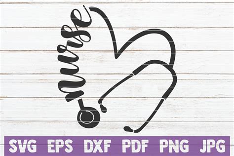 Nurse Stethoscope Heart SVG Cut File By MintyMarshmallows | TheHungryJPEG