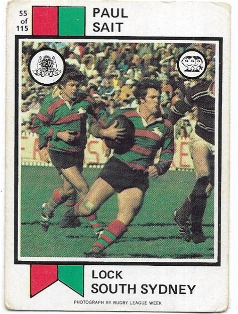 1974 Scanlens Rugby League (55) Paul Sait South Sydney - APT Collectables