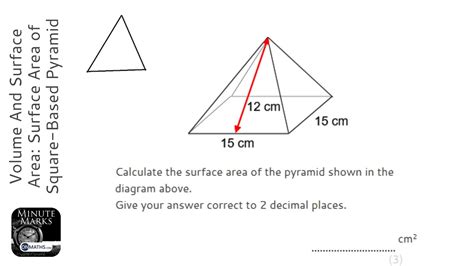 Surface Area Of A Square Pyramid Worksheets