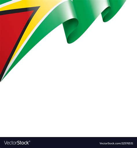 Guyana flag on a white Royalty Free Vector Image