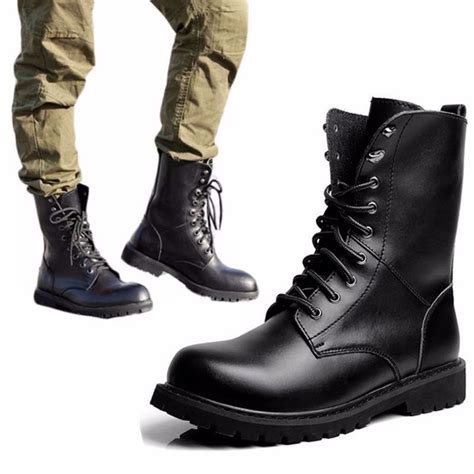 Buy Military Tactical Mens Boots Special Force Leather Waterproof ...