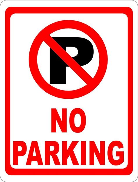 No Parking Sign with Symbol | Parking signs, Traffic symbols, Signs