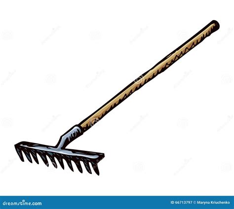 Rake. Vector drawing stock illustration. Image of background - 66713797