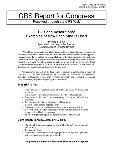 Bills and Resolutions: Examples of How Each Kind Is Used - UNT Digital Library