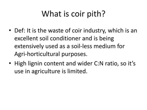 Coir pith compost | PPT