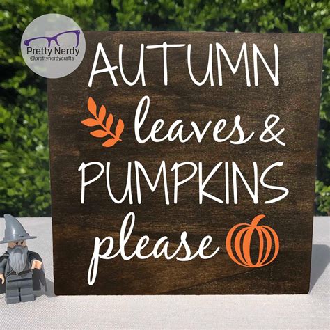 Autumn Leaves & Pumpkins Please Sign Fall Rustic Sign Wood - Etsy