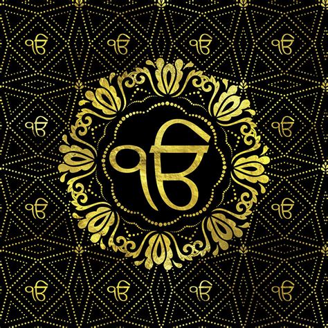 Decorative gold Ek Onkar / Ik Onkar symbol Digital Art by Creativemotions