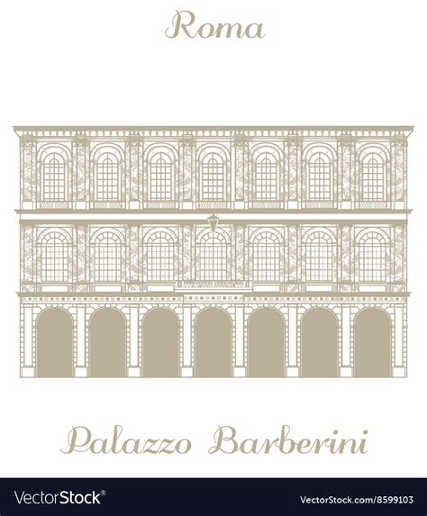 Palazzo barberini in rome Royalty Free Vector Image