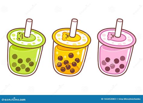 Bubble Tea Cups Vector Illustration | CartoonDealer.com #119660886