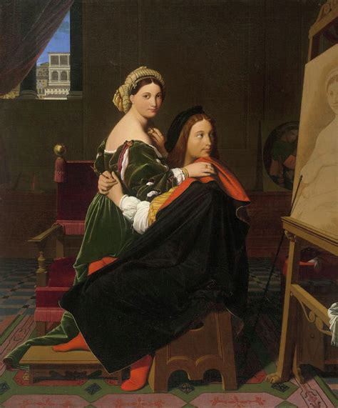 Raphael and the Fornarina Painting by Jean-Auguste-Dominique Ingres ...