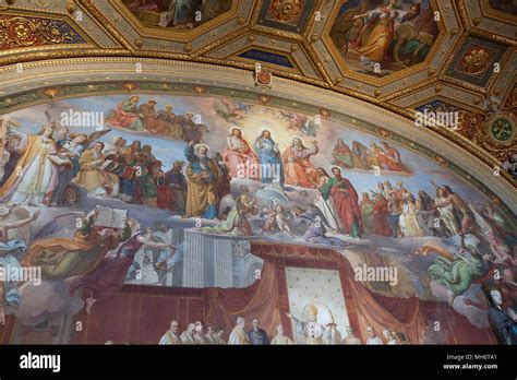 Large religious wall art mural at the Vatican in Rome,Italy Stock Photo ...