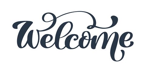 Welcome Hand drawn text 371208 Vector Art at Vecteezy