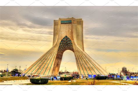 View of the azadi tower in tehran featuring tower, tehran, and iran | Architecture Stock Photos ...