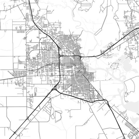 Beaumont, Texas - Area Map - Light | HEBSTREITS Sketches | Area map ...