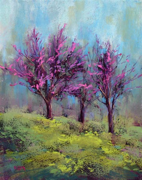 Redbud Trees Spring Painting painting by artist Karen Margulis ...