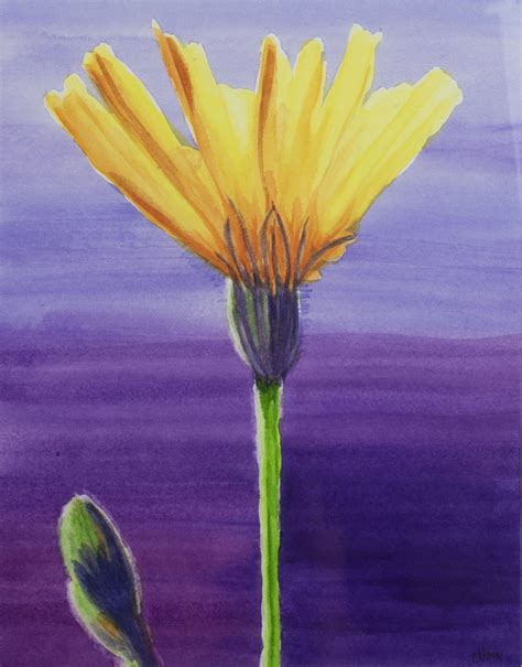 Yellow Daisy | Original fine art, Painting, Flower painting