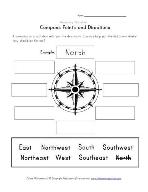 compass and directions worksheet | Geography worksheets, Compass points ...