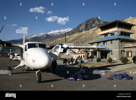 Jomsom airport in the Himalayan region of Lower Mustang in Nepal Stock Photo - Alamy