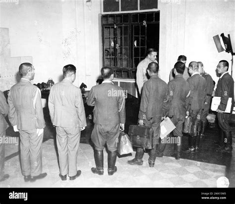 Major General Charles A. Willoughby and Members the Japanese Surrender Arrangement Delegation in ...