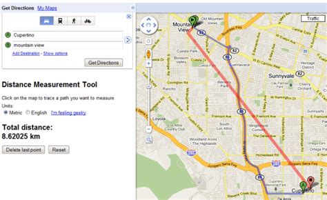 Distance Measurement in Google Maps Labs