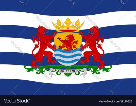 Flag of zeeland netherlands Royalty Free Vector Image