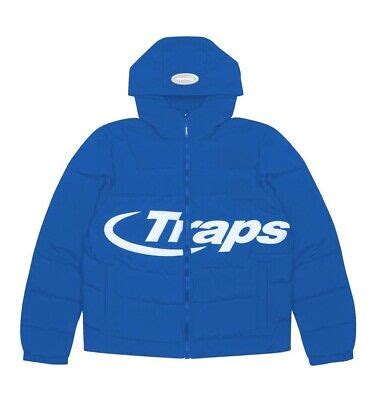 TRAPSTAR HYPERDRIVE HOODED Puffer Jacket - Blue/White I SMALL - Trusted ...