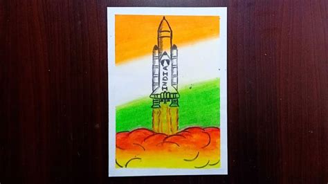 Chandrayaan 2| Rocket launch Drawing with Oil Pastels- Step by Step | Easy drawings ...