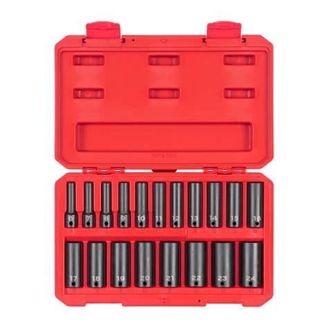 19-Piece 3/8 Inch Drive 12-Point Impact Socket Set | TEKTON