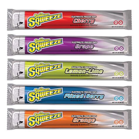 Sqwincher Sqweeze Freeze Pops Assorted Flavors 3oz Packets 150/Carton ...