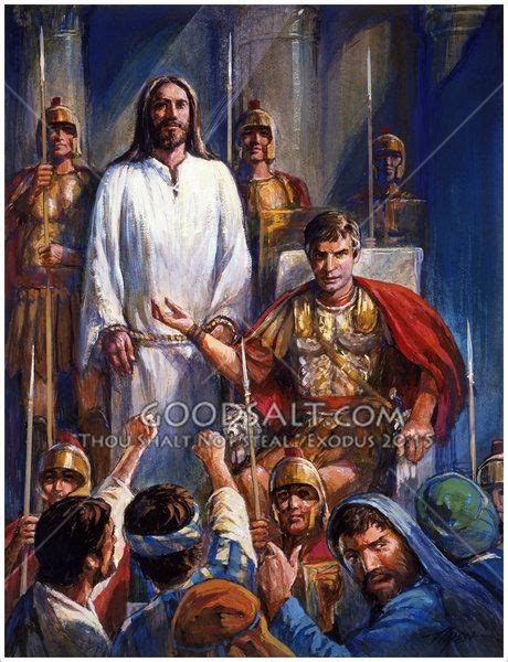 Jesus on trial before Pilate | Jesus pictures, Jesus painting, Jesus