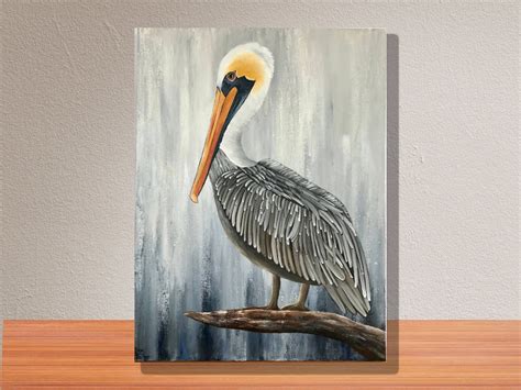 Brown Pelican Painting Canvas Original Acrylic Gallery Wrapped | Etsy | Canvas painting ...