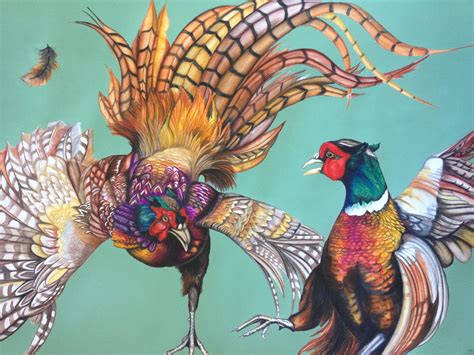 Territory is a very delicate place in a Pheasants world and this piece captures the raw ...