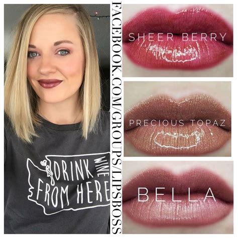 Sheerberry, precious topaz and Bella lipsense premixed Facebook.com/groups/lipsboss Senegence ...