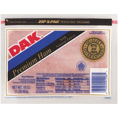 Dak Premium 97% Fat Free Sliced Ham (16 oz) from Safeway - Instacart