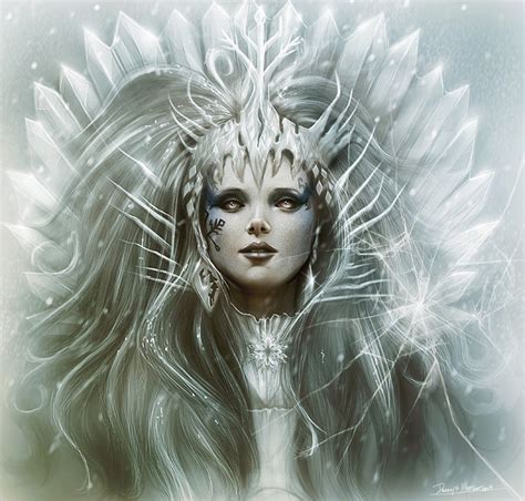 [Fantasy art] The Ice Queen by dannykojima at Epilogue | Ice queen, Fantasy art women, Fantasy art