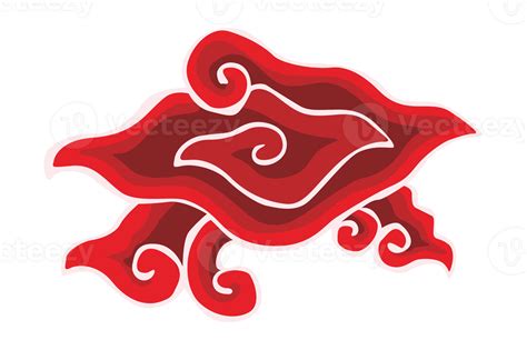 Red Ornament Batik Mega Mendung Cirebon Indonesia With Transparent Background 24035091 PNG