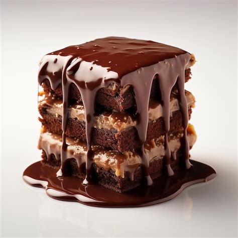 Premium AI Image | chocolate cake on white background