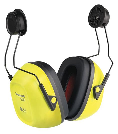 HONEYWELL HOWARD LEIGHT Hard Hat Mounted Ear Muffs, 27 dB Noise Reduction Rating NRR, Dielectric ...