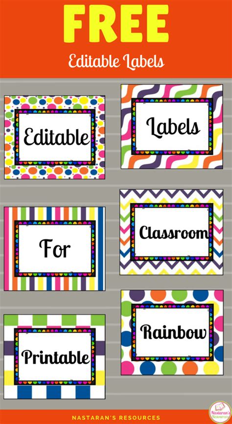 Back To School Organization Printables Mandy S Party Printables Classroom Labels Printables ...