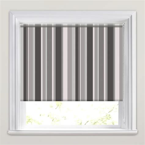 Grey, Black & White Monotone Striped Roller Blinds, Made to Measure