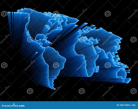 Digital World Map stock illustration. Illustration of america - 18517003