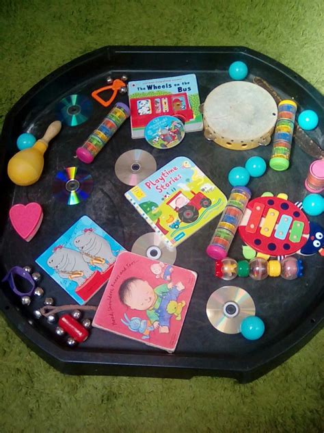 Musical tray | Tuff tray ideas toddlers, Baby room activities, Tuff tray