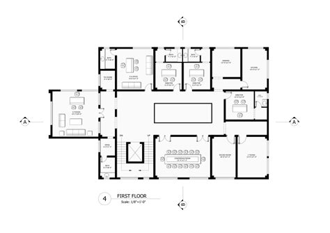 Modern Bank Design First Floor Plan