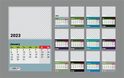 2023 calendar design template 11532757 Vector Art at Vecteezy