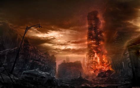 Romantically Apocalyptic Drawing Apocalypse Fire dark wallpaper ... The ...