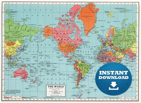 Large Printable World Map