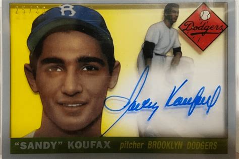 2017 Topps Clearly Authentic Sandy Koufax rookie card reprint vs the ...