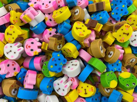 Pack of 30 Mini Animal Erasers for Kids Miniature Desk Pet | Etsy