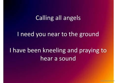 Calling all angels - Song: English ESL powerpoints