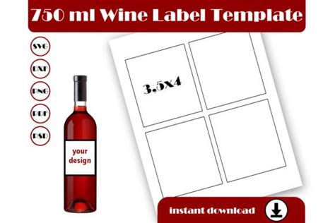 750 Ml Wine Bottle Label Template Graphic by blacbidigital · Creative ...